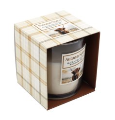 Warm your room with our 7x7.5cm Highland Cow Autumn Spice scented candle.