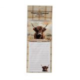 Stay organized in style with the 27x10 Highland Cow Magnet Memo Pad