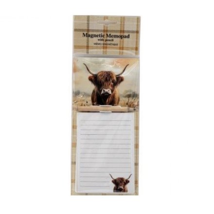 27cm Highland Cow Magnet Memo Pad