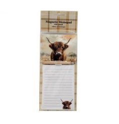 Stay organized in style with the 27x10 Highland Cow Magnet Memo Pad