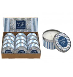 Brighten your space with the delightful 8x5cm Sardines Tin Candle.
