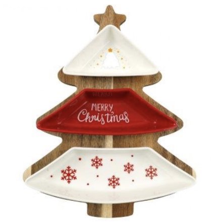 40cm Christmas Tree Tapas Set, 4pc 