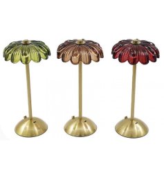 Illuminate your space with this elegant 30cm Glass Flower Touch Lamp