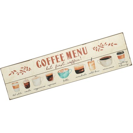 Coffee Menu Sign, 30cm 