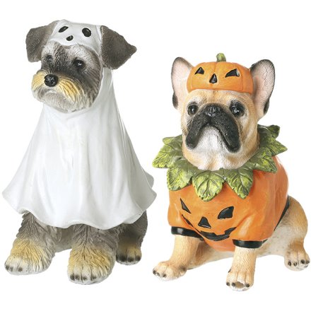 Set of 2 Halloween Dog Ornaments