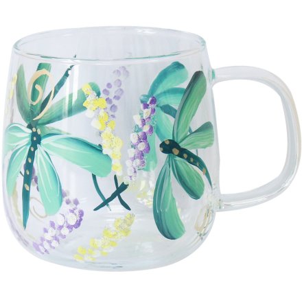 Dragon Fly Glass Cup, 13cm 