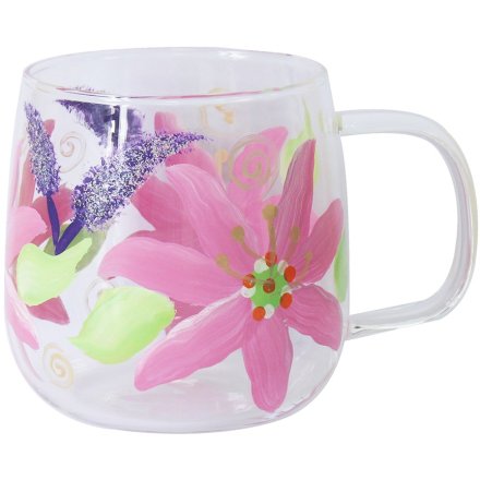 Lilies Glass Cup, 13cm 