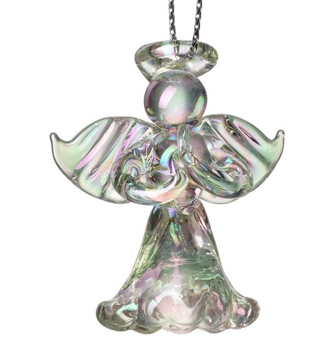 Glass Angel Ornament radiates calm elegance and a gentle sparkle, perfect for your home décor.