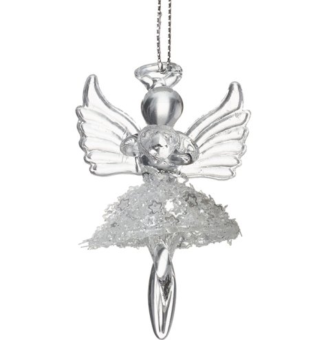 Enhance your space with the delicate beauty of this stunning Glass Hanging Angel.