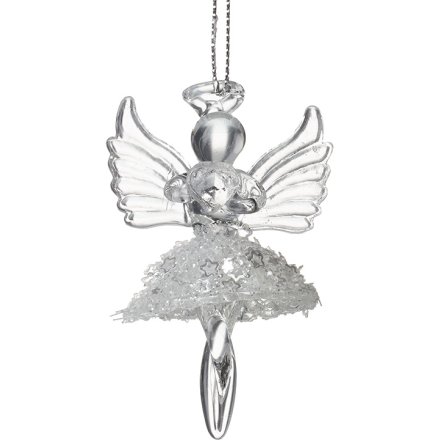 Glass Hanging Angel, 7cm 