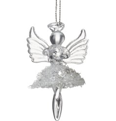 Add ethereal charm to your space with this exquisite Glass Hanging Angel