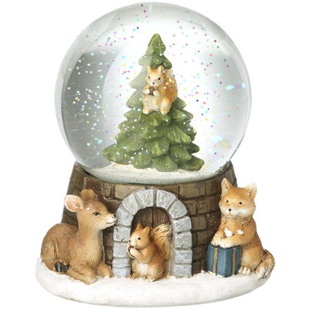 14cm Woodland Animals Snowglobe