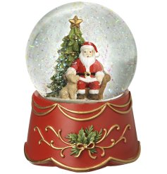 Add holiday magic with this delightful Santa and Dog snowglobe for your festive decor!