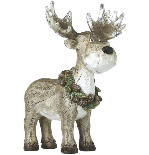 Bring woodland charm with this Resin Deer Necklace featuring a festive wreath detail.