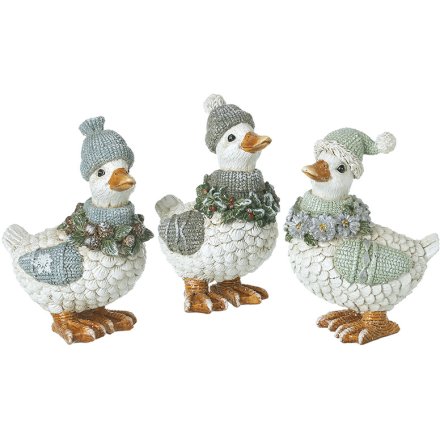 13.5cm Christmas Ducks with Wreath Necklace, 3/A 