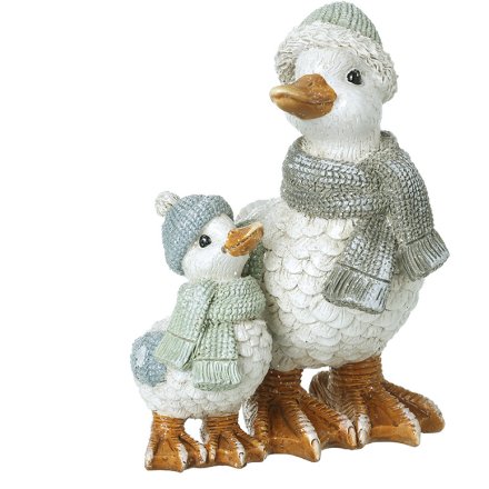 Duck and Duckling Decorative Figurine, 17cm