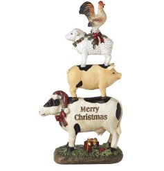 Endearing farm animal stack brings a warm countryside Christmas charm to your space