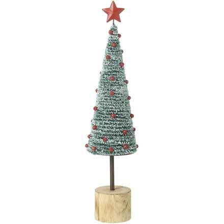 Tree with Red Berries and Star Topper, 40.5cm 