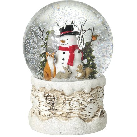 16.5cm Snowman & Woodland Animals Snowglobe