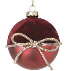 Brighten your holiday décor with this charming Red Bauble