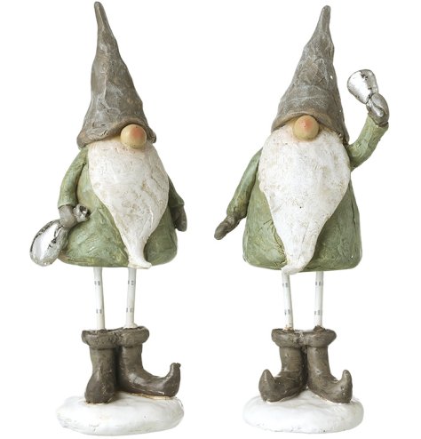 Festive green Gonks featuring boots and charming bell-adorned hats to brighten any room
