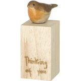 The Thinking of You Robbin Wood Block — a lovely keepsake made from premium natural-tone wood.