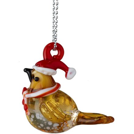 3.5cm Bird Hanger with Santa Hat
