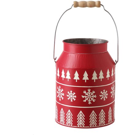 Snowflake Metal Urn Deco, 22cm 