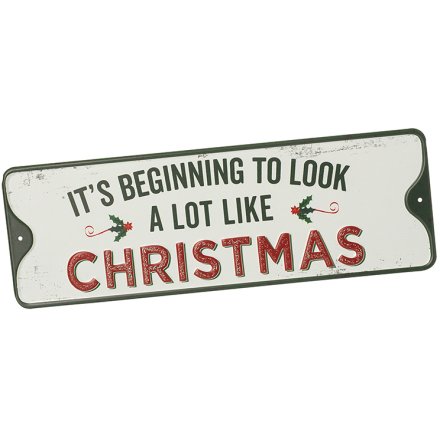 Christmas Metal Sign, 30cm 