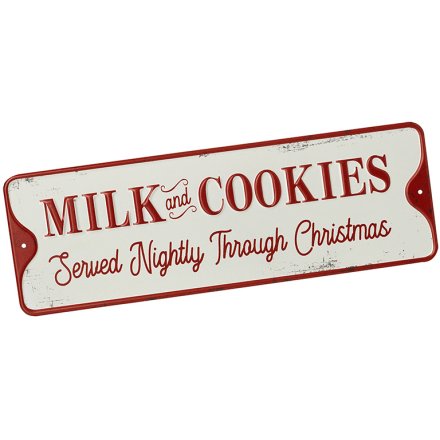 Traditional Milk & Cookies Sign, 30cm