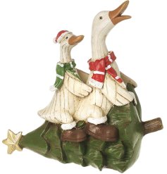 Bring warmth and charm to your Christmas tree with this delightful Two Ducks Sat On Tree ornament.