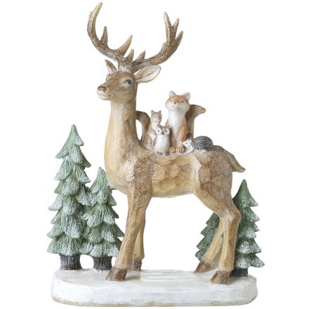 Woodland Friends and Deer Holiday Ornament, 29.2cm 