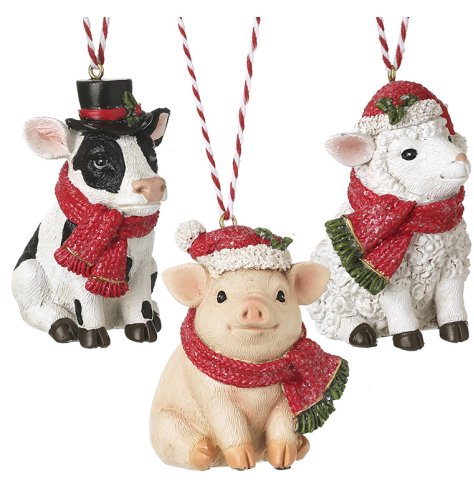 Bring a touch of rural charm to your Christmas tree with these delightful farm animal decorations