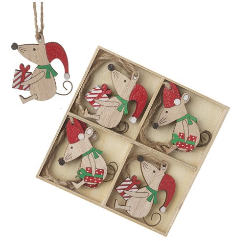 Bring a cozy, playful touch to your holiday décor with these charming Wooden Mice.
