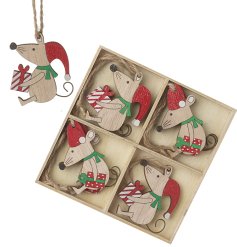 Bring festive charm to your holiday décor with these adorable wooden mice. 
