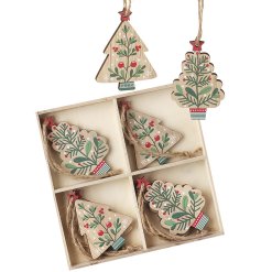 Bring rustic beauty to your space with this set of hanging wooden trees.