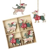 Celebrate the holidays with our Merry Christmas Wooden Dog Hanger Set!