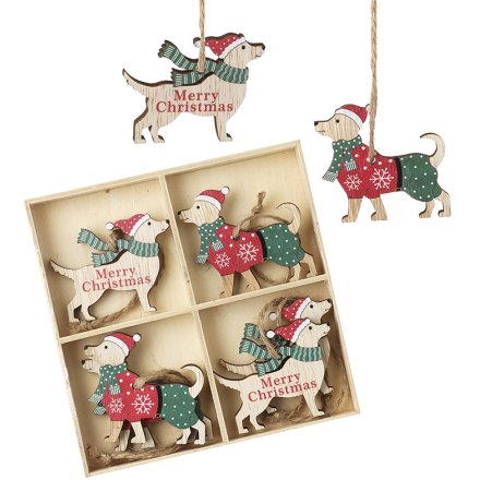 Wooden Dog Hanger Set, 13cm 