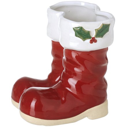54cm Ceramic Santa Boot Decorations