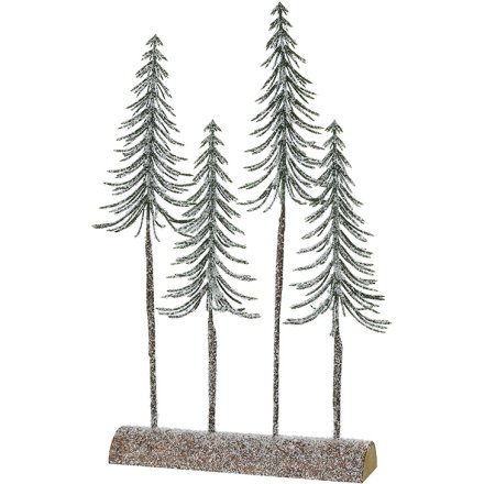 30cm Teal Trees Decorative Deco
