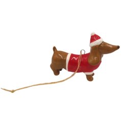 Charming sausage dog ornament to bring a cosy and playful feel to your festive tree