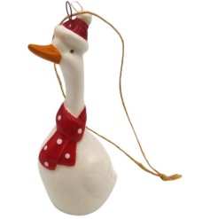 Bring rustic charm to your holiday decor with this delightful Goose Tree Ornament.