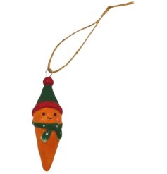 Add a whimsical charm to your Christmas tree with this 7.5cm Child Carrot Tree Decoration