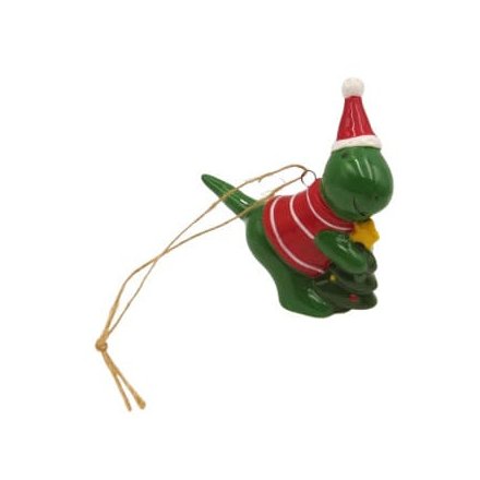 Dinosaur with Tree Decoration, 8.4cm 