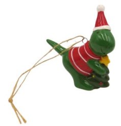 Bring prehistoric charm to your space with this delightful dinosaur and tree ornament