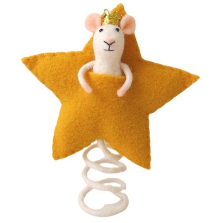 Bring magic to your Christmas tree with our charming Star and Mouse Tree Topper.