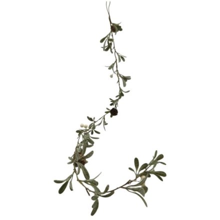 Brighten your space with a 110cm garland decorated with charming white berries for a festive feel.