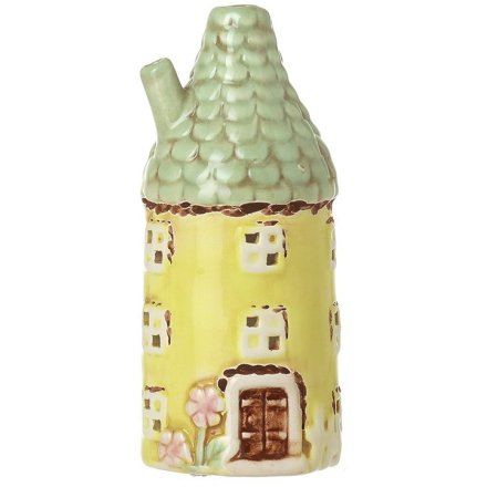  Yellow Round House Ornament, 12cm 