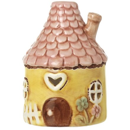 Round Yellow House Decoration, 9.5 cm