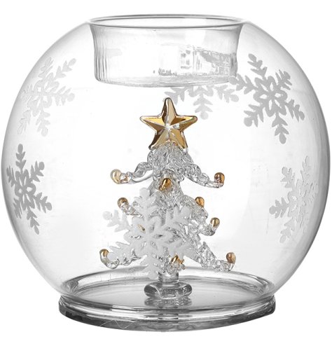 Enhance any room’s charm with this sleek clear glass tealight holder.